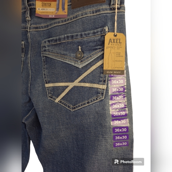 T.K. Axel Men Slim Boot Cut Jeans Stretch Medium Blue Size W 36 X L 30(AXMB0074) - Picture 3 of 13